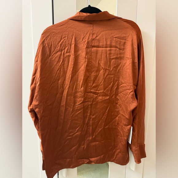 Wilfred Freeform Satin Shirt- Anise Brown -Size M-NWT - Picture 4 of 10